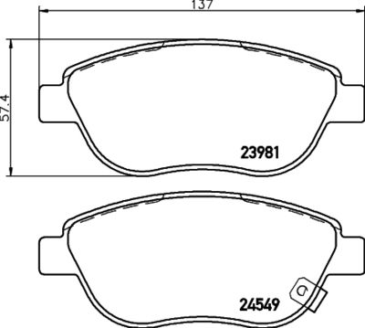 Brake Pad Set, disc brake HELLA 8DB 355 013-371