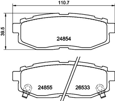 Brake Pad Set, disc brake HELLA 8DB 355 014-341