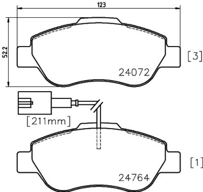 Brake Pad Set, disc brake HELLA 8DB 355 014-471