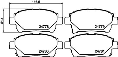 Brake Pad Set, disc brake HELLA 8DB 355 014-601