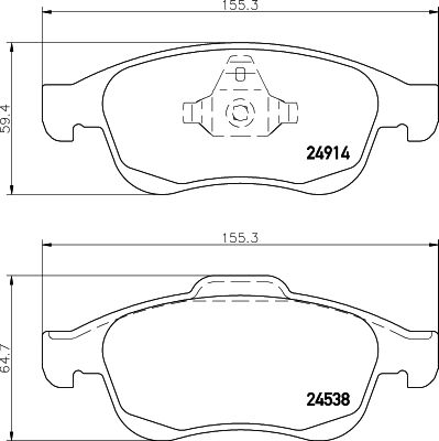 Brake Pad Set, disc brake HELLA 8DB 355 014-791