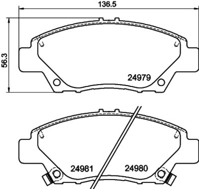 Brake Pad Set, disc brake HELLA 8DB 355 015-001