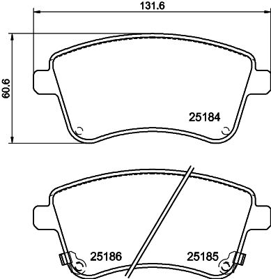 Brake Pad Set, disc brake HELLA 8DB 355 015-331