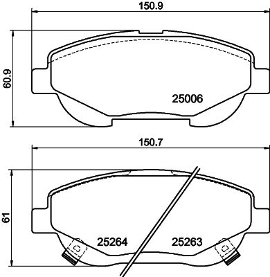 Brake Pad Set, disc brake HELLA 8DB 355 015-691