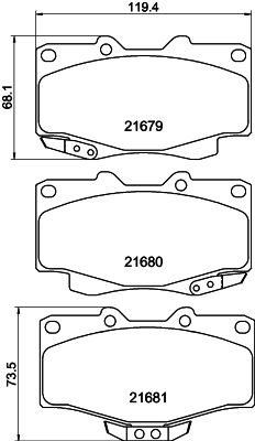 Brake Pad Set, disc brake HELLA 8DB 355 016-401