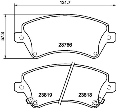 Brake Pad Set, disc brake HELLA 8DB 355 017-241