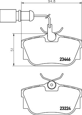 Brake Pad Set, disc brake HELLA 8DB 355 018-571