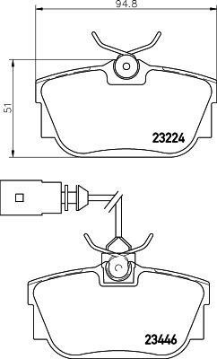 Brake Pad Set, disc brake HELLA 8DB 355 018-591