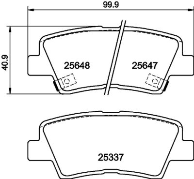 Brake Pad Set, disc brake HELLA 8DB 355 020-371