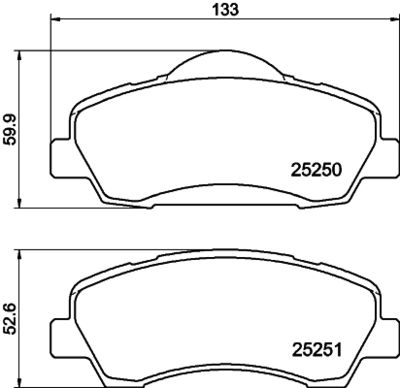 Brake Pad Set, disc brake HELLA 8DB 355 020-771