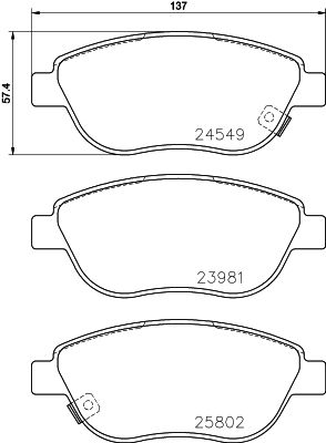 Brake Pad Set, disc brake HELLA 8DB 355 020-881