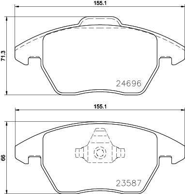 Brake Pad Set, disc brake HELLA 8DB 355 023-151