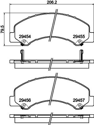 Brake Pad Set, disc brake HELLA 8DB 355 025-801