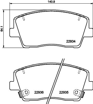 Brake Pad Set, disc brake HELLA 8DB 355 040-111