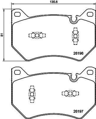 Brake Pad Set, disc brake HELLA 8DB 355 040-151