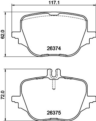 Brake Pad Set, disc brake HELLA 8DB 355 041-021