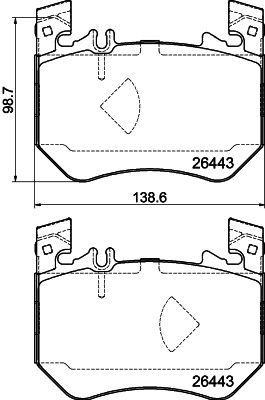 Brake Pad Set, disc brake HELLA 8DB 355 043-071