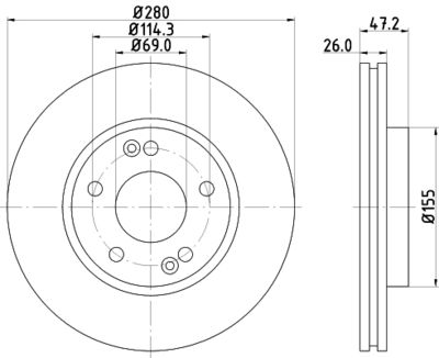 Brake Disc HELLA 8DD 355 118-151