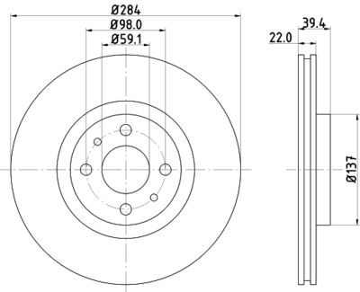 Brake Disc HELLA 8DD 355 102-531