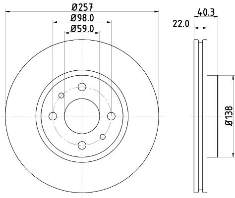 HELLA 8DD 355 103-971 Brake Disc