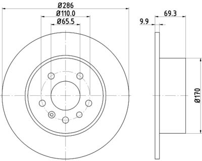 Brake Disc HELLA 8DD 355 104-701