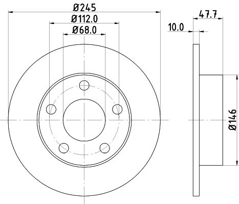 HELLA 8DD 355 105-681 Brake Disc