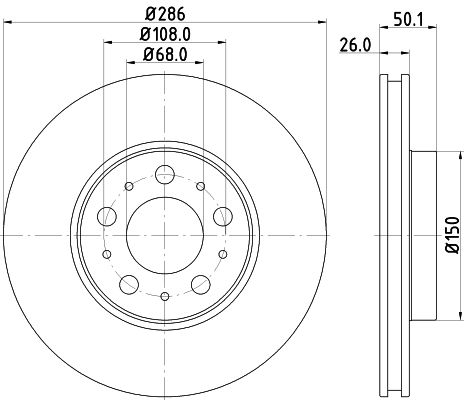 HELLA 8DD 355 107-051 Brake Disc