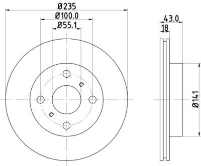 Brake Disc HELLA 8DD 355 107-281