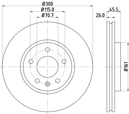 HELLA 8DD 355 116-591 Brake Disc