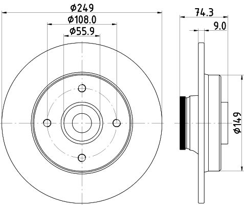 HELLA 8DD 355 123-301 Brake Disc