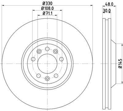 Brake Disc HELLA 8DD 355 128-221