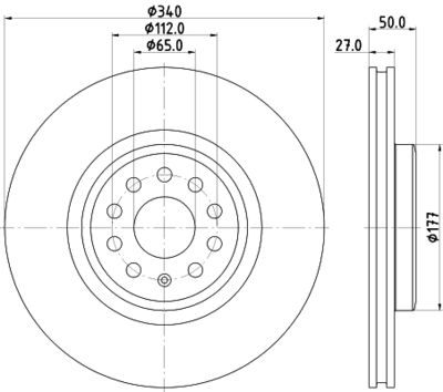 Brake Disc HELLA 8DD 355 134-751