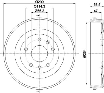 Brake Drum HELLA 8DT 355 300-901