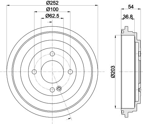 HELLA 8DT 355 303-301 Brake Drum