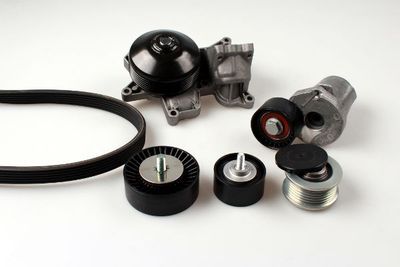 Water Pump + V-Ribbed Belt Kit HEPU PK04210