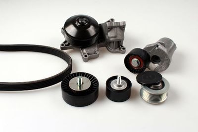 Water Pump + V-Ribbed Belt Kit HEPU PK04212