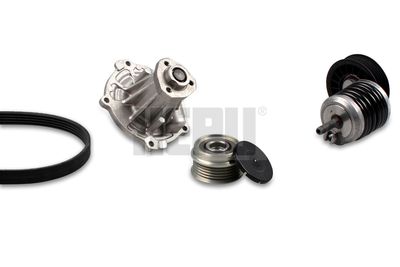 Water Pump + V-Ribbed Belt Kit HEPU PK05426