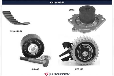 Water Pump & Timing Belt Kit HUTCHINSON KH 118WP54