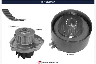 Water Pump & Timing Belt Kit HUTCHINSON KH 139WP107