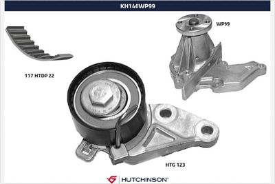 Water Pump & Timing Belt Kit HUTCHINSON KH 140WP99