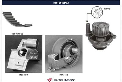 Water Pump & Timing Belt Kit HUTCHINSON KH 166WP73