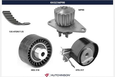 Water Pump & Timing Belt Kit HUTCHINSON KH 323WP90