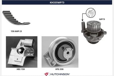 Water Pump & Timing Belt Kit HUTCHINSON KH 335WP73