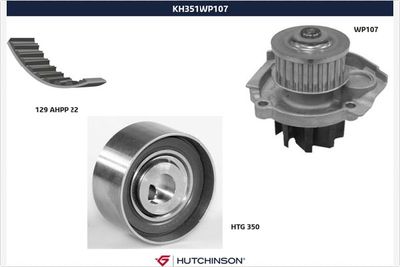 Water Pump & Timing Belt Kit HUTCHINSON KH 351WP107