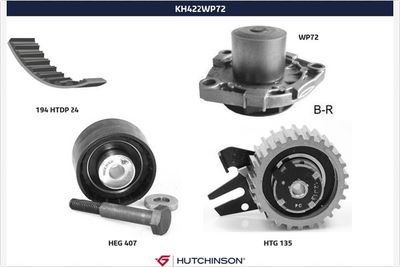 Water Pump & Timing Belt Kit HUTCHINSON KH 422WP72