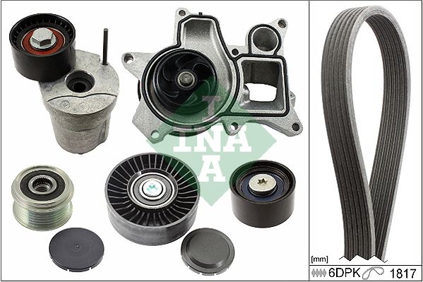 Schaeffler INA 529 0014 30 Water Pump + V-Ribbed Belt Kit