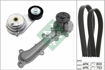 Water Pump + V-Ribbed Belt Kit Schaeffler INA 529 0121 30