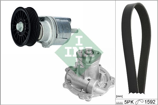 Schaeffler INA 529 0161 31 Water Pump + V-Ribbed Belt Kit