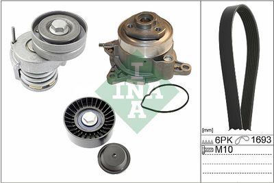 Water Pump + V-Ribbed Belt Kit Schaeffler INA 529 0534 30