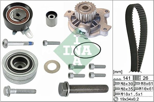 Schaeffler INA 530 0482 30 Water Pump & Timing Belt Kit